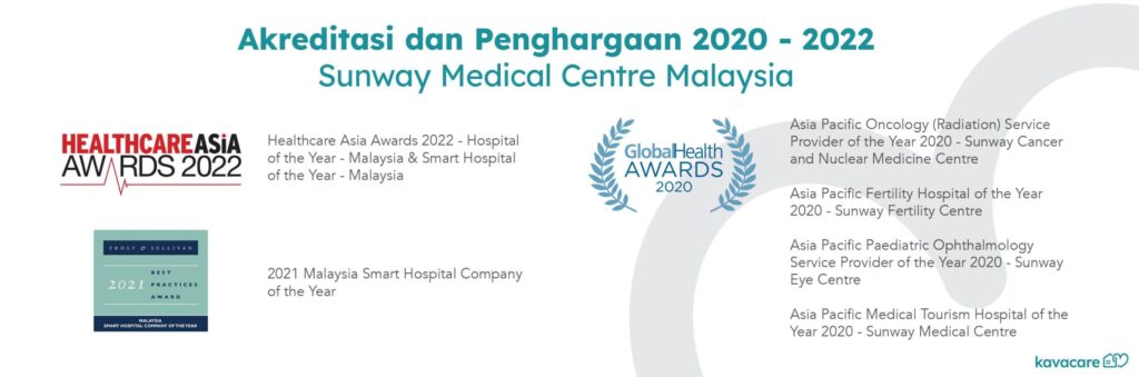 akreditasi dan penghargaan sunway medical centre malaysia, accreditation, awards, kavacare, medical assistance