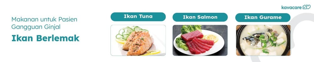 Infografis Makanan untuk Pasien Gangguan Ginjal Kavacare - Ikan Berlemak