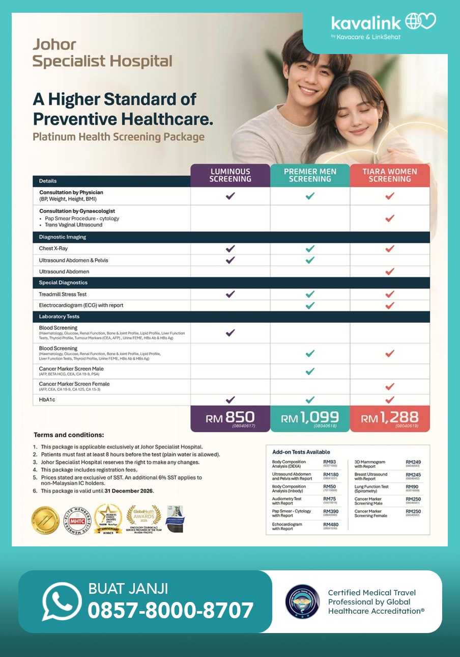 Paket Health Screening di Johor Specialist Hospital, Malaysia 8 Johor Specialist Hospital